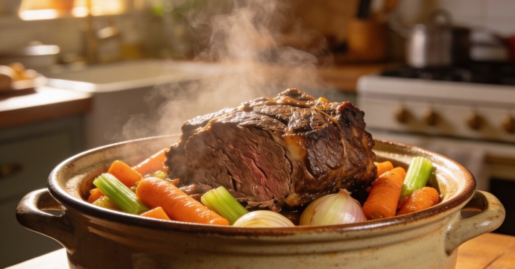 How to cook a beef joint in a slow cooker for a tender Sunday roast